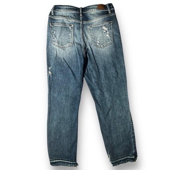 JUDY BLUE Y2K High Waist Release Hem Ankle Straight Leg Denim Jeans Pants 9 29 - Picture 5 of 14